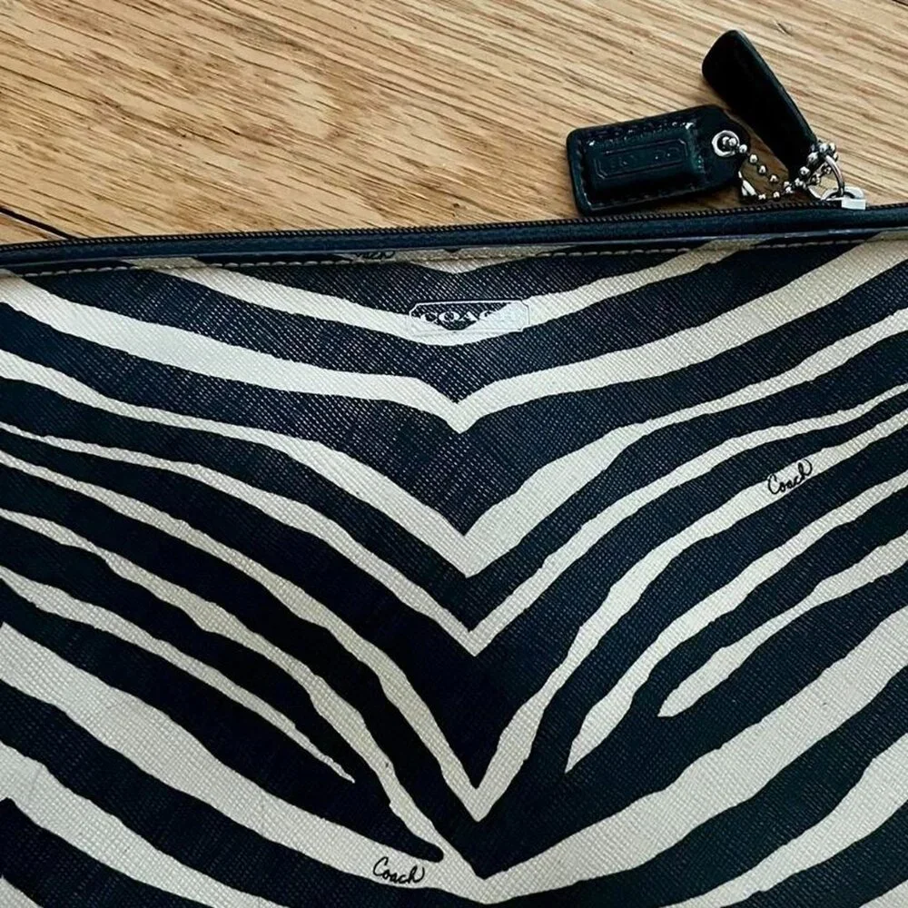 COACH leather OCELOT print case/ pouch tech case